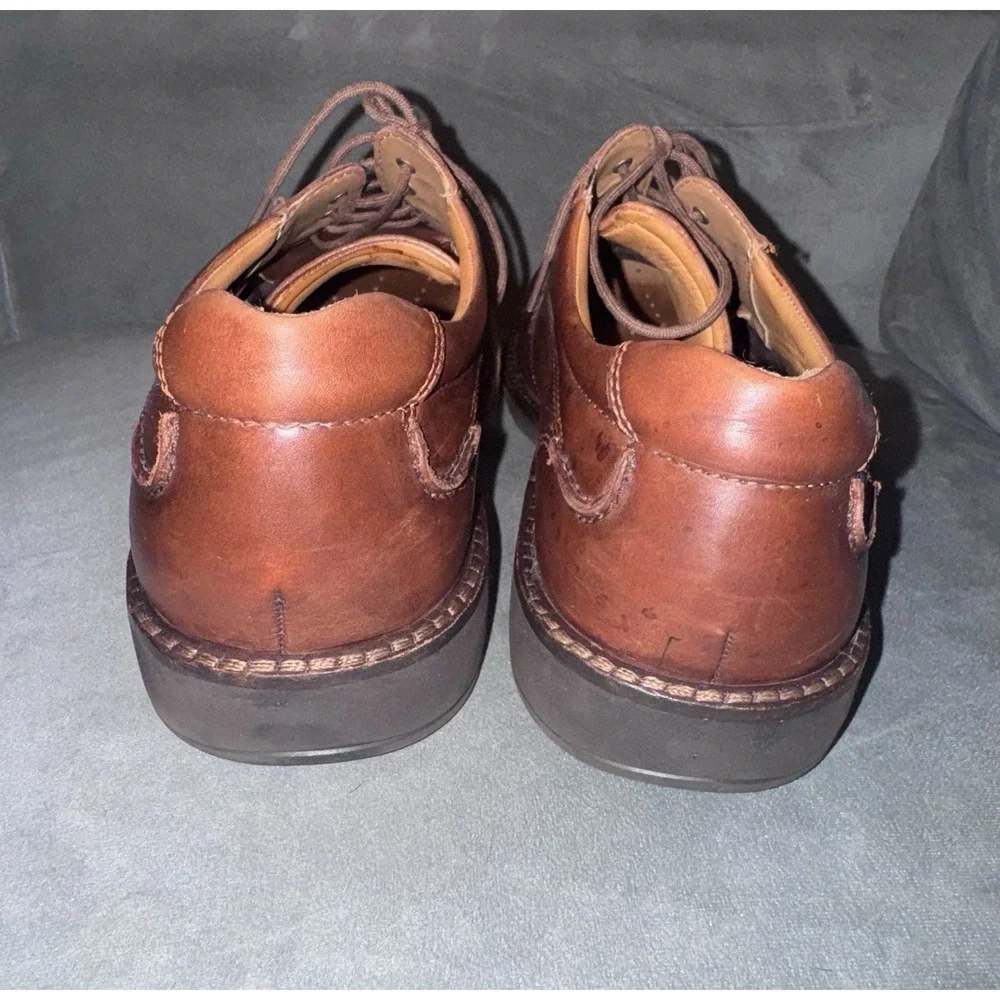 ECCO‎ Brown Oxfords Shoes Mens Size 47 Formal Dress Leather Fancy Lace Up